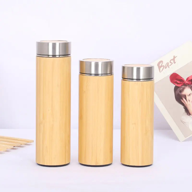 Thermos en bois de bambou