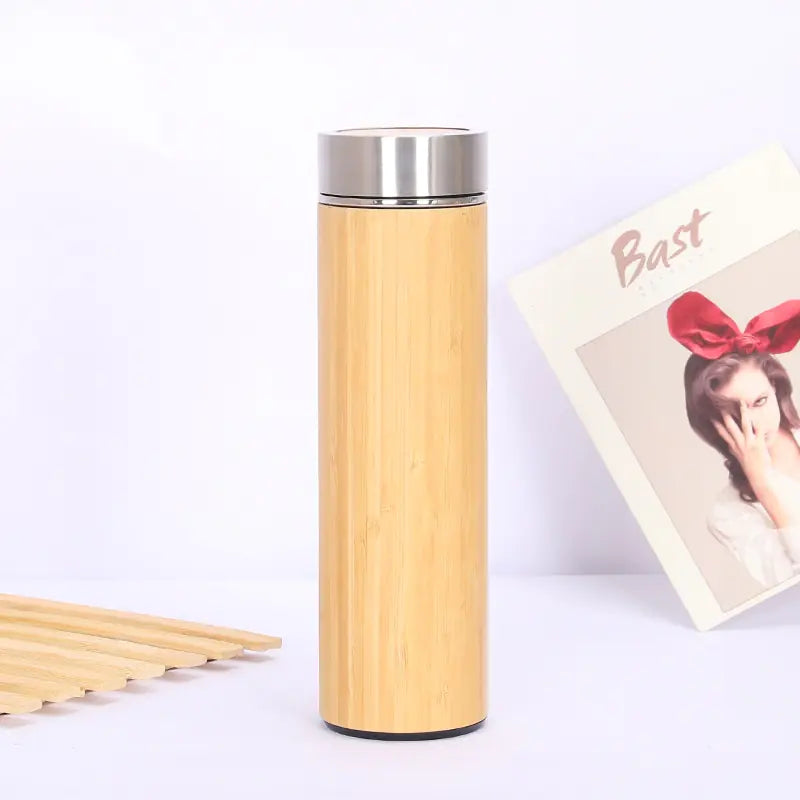 Thermos en bois de bambou